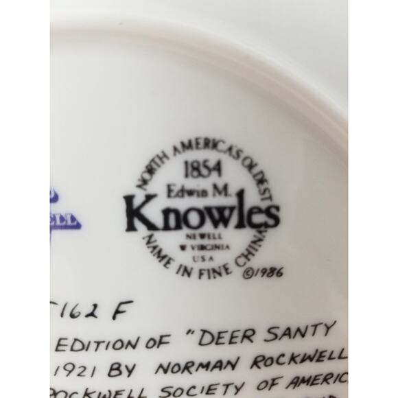 Norman Rockwell Deer Story Clause Collection Christmas Knowles Plate 1986 - Picture 3 of 10